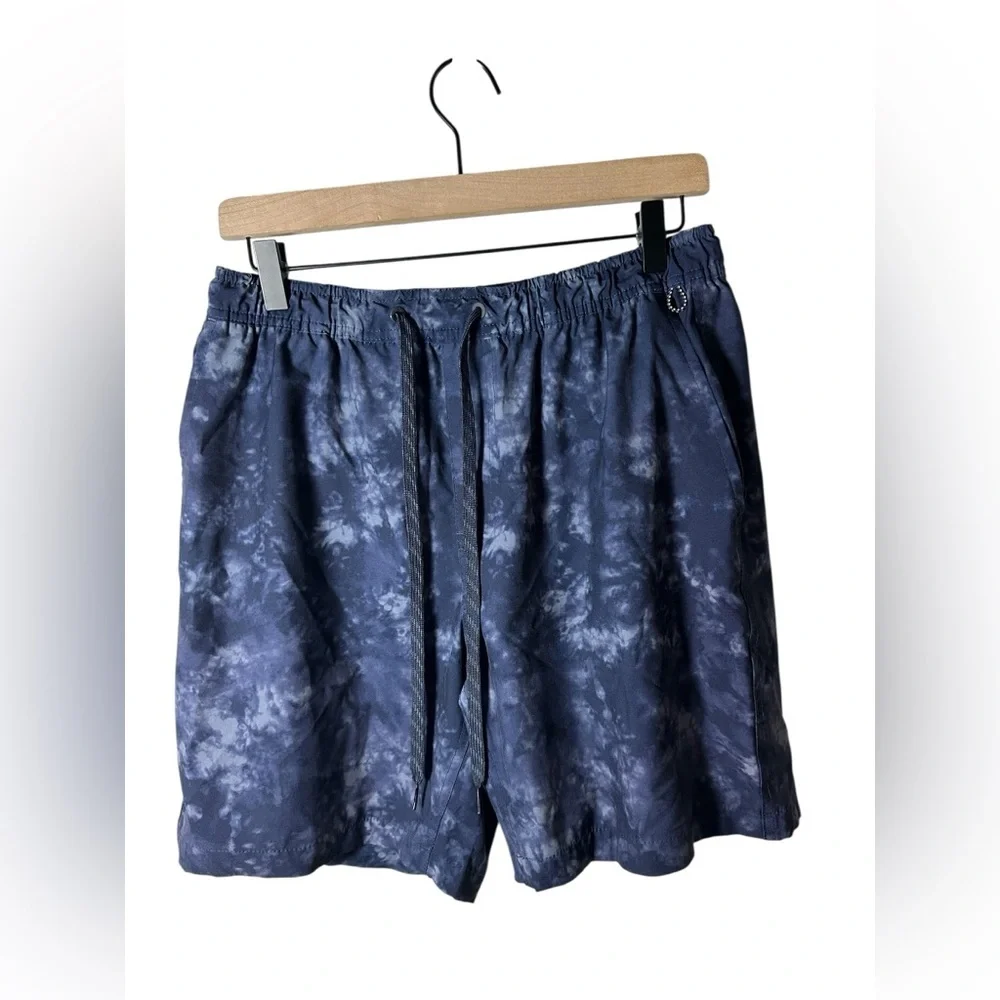 Burnside Men’s Tie-Dye Swim Trunks Board Shorts Blue‎ Gray Size M